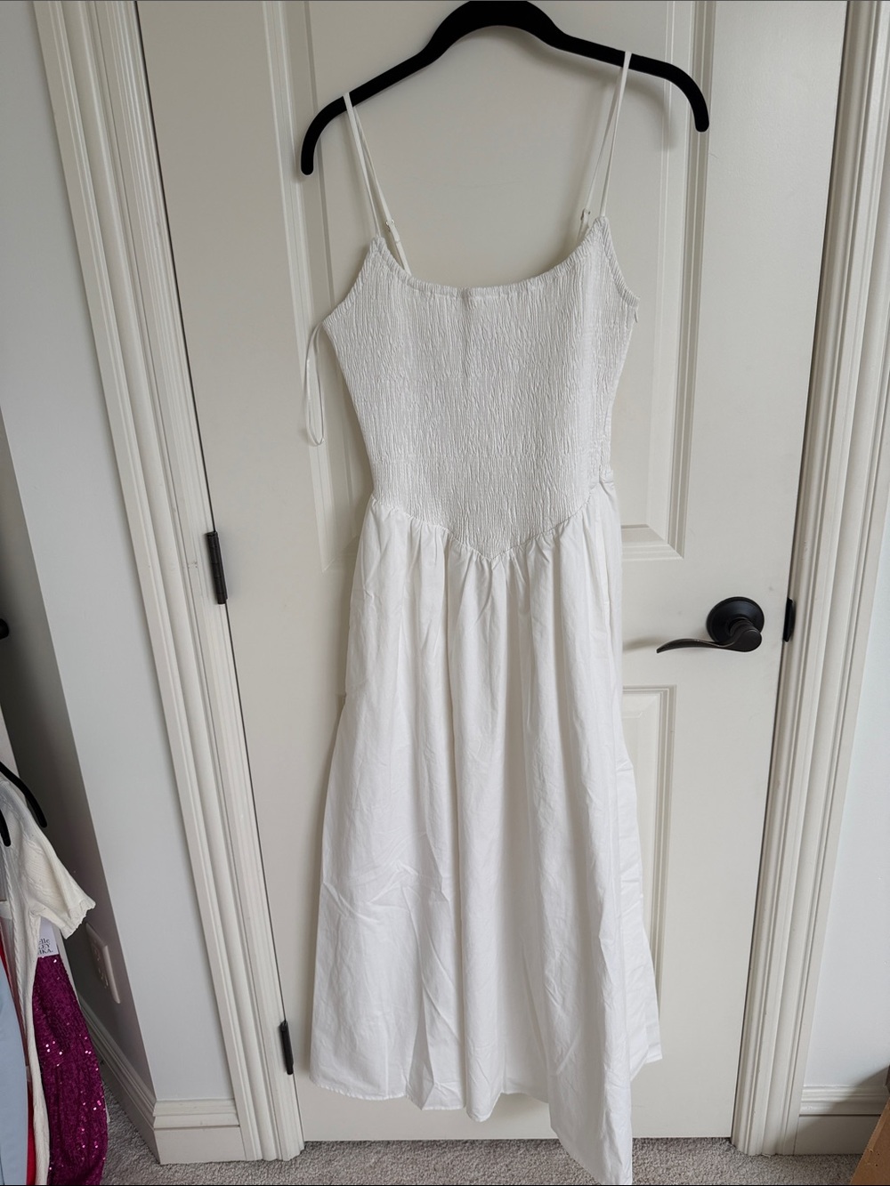 DISSH Cream Smocked Midi Dress